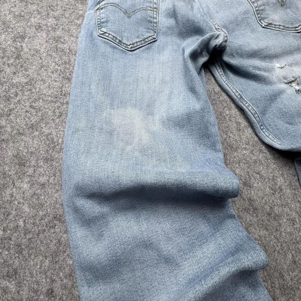 Levi's 514 Jeans Mens 32x30 Blue Ripped Distressed Straight Leg Denim Pants